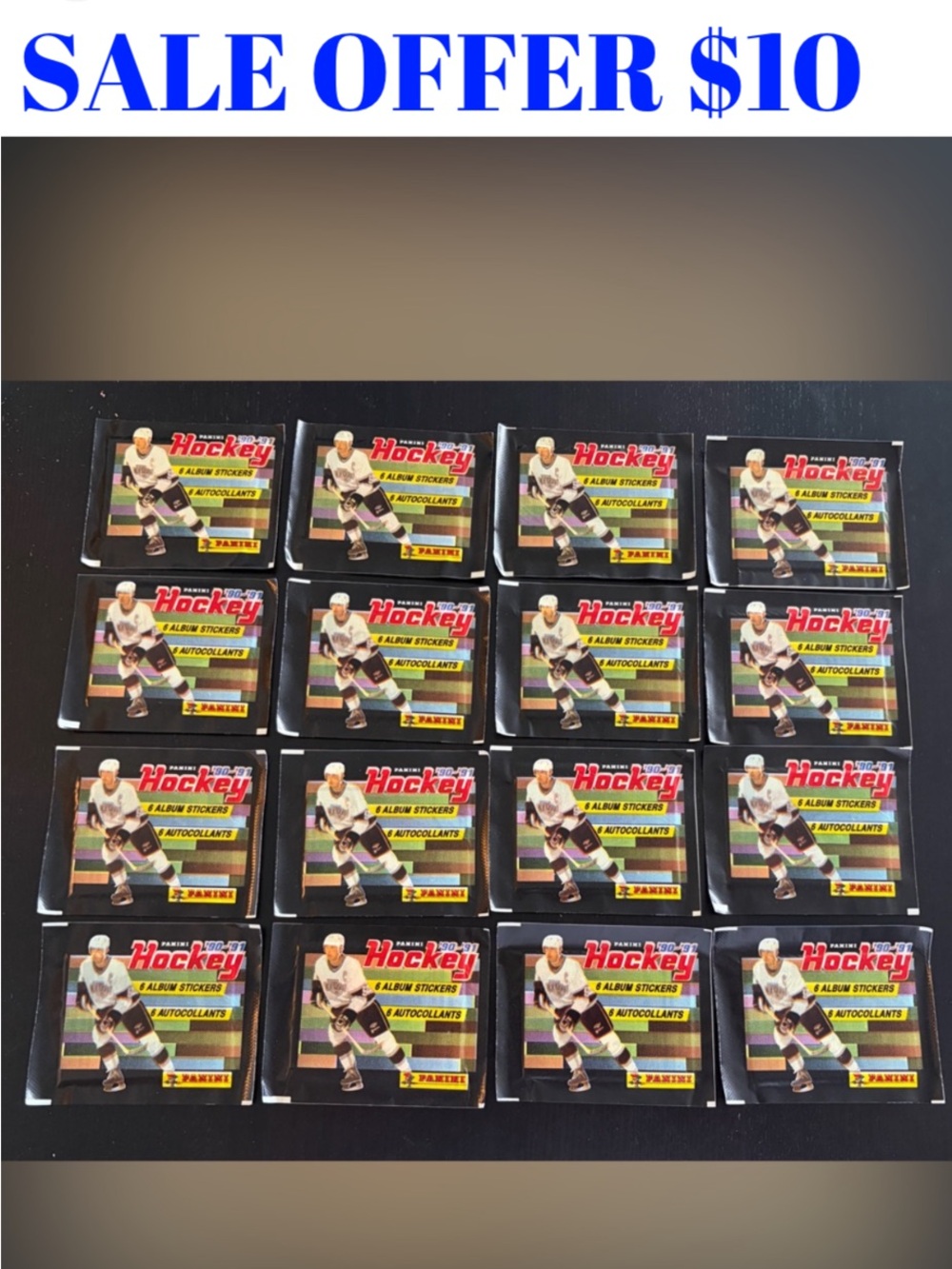16 PACKS Wayne Gretzky 1990-91 Panini Stickers Hockey Cards Toys